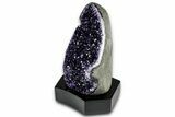 Deep Purple Amethyst Geode With Wood Base - Uruguay #342818-1